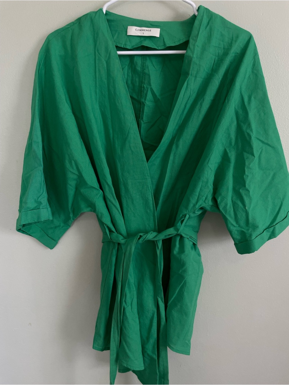 Commense Bright Green Set Vaca Set Size L Cotton Linen Set - Picture 3 of 10